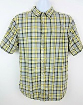 The North Face Men's Shirt Size M Short Sleeve Button Down Plaid Blue Yellow - £17.95 GBP