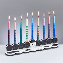 Hand-Painted Resin Cookies Menorah - Size: 12.00" l x 2.00" w x 2.50" h - $45.53