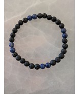 Sodalite and Lava rock  6mm. bead stretch bracelet size 7.5in. - $25.23 CAD