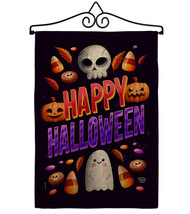 Halloween Treat Burlap - Impressions Decorative Metal Wall Hanger Garden Flag Se - £27.23 GBP