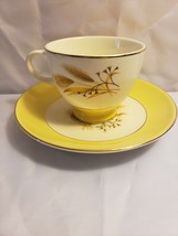Vintage Autumn Gold footed teacup and saucer by Century Service Corporation - £12.11 GBP