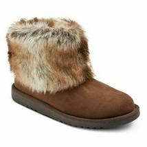 Mossimo Supply Co. Women&#39;s Melby Brown Faux Fur Shearling Suede Booties ... - $19.99