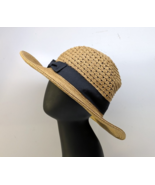 Jeanne Simmons Women&#39;s Dark Natural &amp; Black Mini-Bow Sunhat Straw Summer... - $588.55 MXN