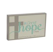 NEW In Christ Hope Is Found Religious Biblical Wooden Tabletop Sign 8.5 x 5.25" - $9.95