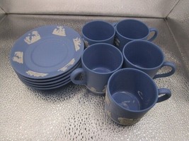 Wedgwood jasperware England 5 coffee cup and saucer 10 pcs  [84b] - £118.27 GBP