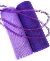 Purple Lovers Wreath Kit: 2 Rolls 10&quot; Wide Deco NonMetallic Mesh Ribbon Rolls an - £17.59 GBP