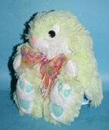 Kids of America Easter Bunny Rabbit 7" Long Ear Green Plush Stuffed Bow Soft Toy - $20.00