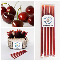 5 Pack Cherry Honey Teasers Natural Honey Snack Sticks Honeystix Straws - £5.09 GBP