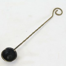 Brass Candle Snuffer Vintage Handmade Bell Style Twisted Handle 10&quot; Long - £20.75 GBP