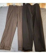 2 Pair Talbots Mens 38x28 Wool Dress Slacks Pants Career Casual Brown Black - $24.70