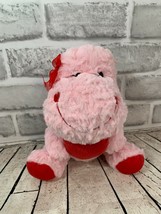 Publix pink red plush hippo hippopotamus Valentine&#39;s Day heart stuffed gift toy - £16.32 GBP