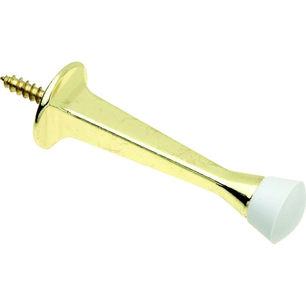 Primary image for New 2-PACK Stanley National 3 Inch Square Taper SOLID Door Stop Bright Brass
