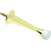 New 2-PACK Stanley National 3 Inch Square Taper SOLID Door Stop Bright Brass - $8.45