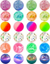 24 Pieces Bouncy Balls 32mm Bounce Balls 6 Styles High Bouncing Balls To... - £18.72 GBP