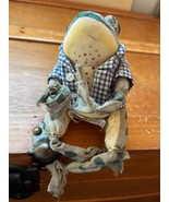 The Secret Garden Stuffed Green Fabric Frog Shelf Sitter Stuffed Animal ... - $11.29