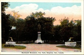Canada Ontario Kingston City Park Macdonald Monument Statue Vintage Postcard - £7.50 GBP