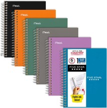 Five Star Personal Spiral Notebooks, 6 Pack, 1-Subject, College Ruled Paper, 7&quot; - £31.59 GBP