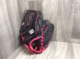 Softball Glove Wilson Flash Black Pink 12&quot; RHT Fast Pitch A04RF1612 Youth - $28.04