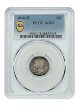 1916-D 10C Pcgs AG3 - £679.21 GBP