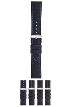 Morellato Livenza (Ec) Watch Strap - Black/Light Blue - 20mm - Chrome-plated Sta - £27.61 GBP