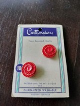 Vintage MCM Red Gold Tone Swirl Shank Buttons Set Of 2 Costumakers 3/4&quot; ... - $9.00
