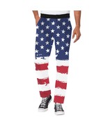 Men&#39;s America Flag Pattern All Over Print Casual Trousers Pants - $66.55 CAD