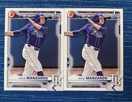 Pair 2021 Bowman Draft #BD-191 Kyle Manzardo 1st Bowman Rookie Rc Card Rays - £0.75 GBP