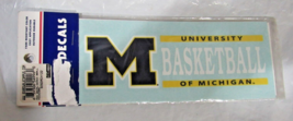 NCAA Michigan Wolverines Basketball on Vinyl Decal 3&quot; by 7&quot; - $10.99