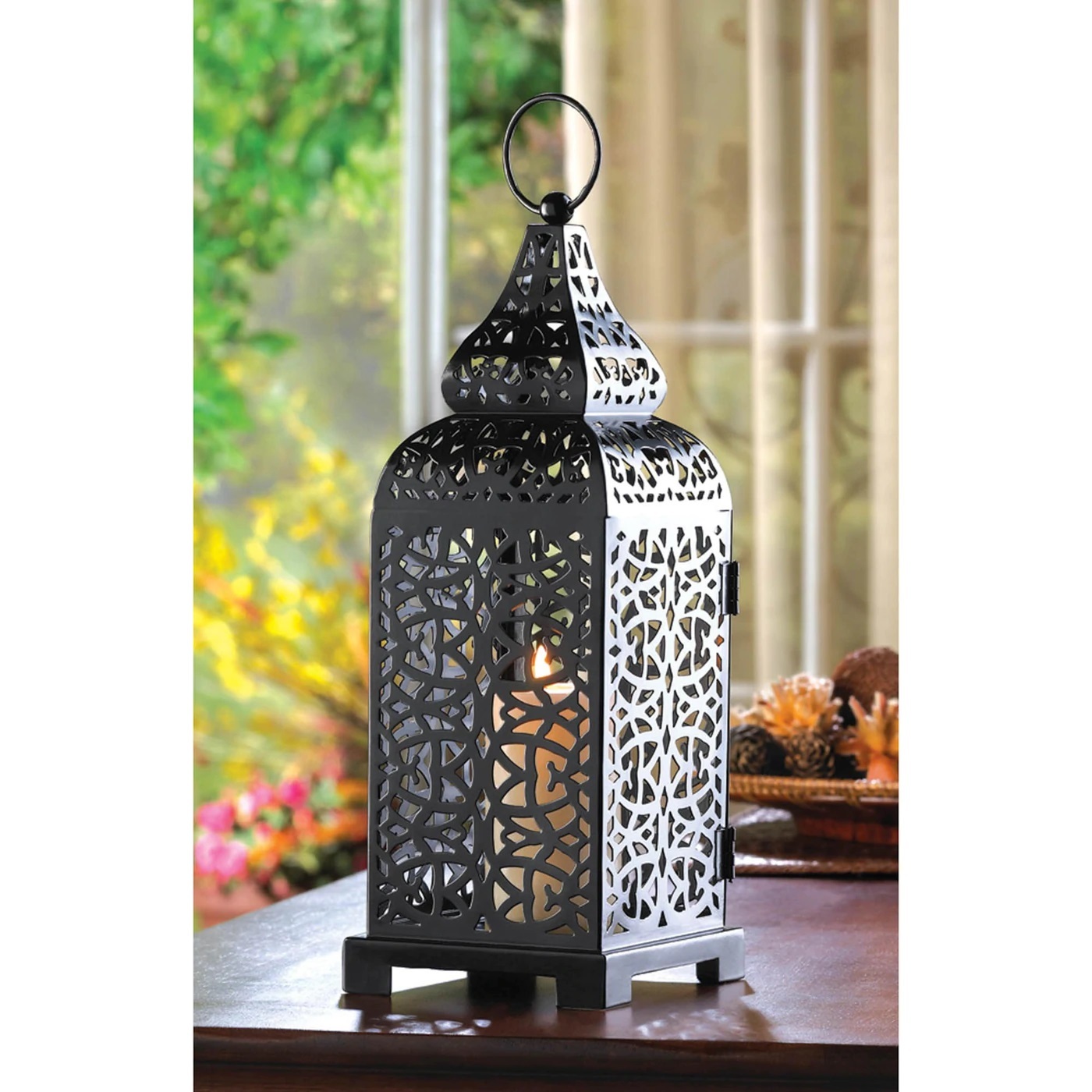 BLACK MOROCCAN CANDLE LANTERN - $33.00