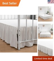 Luxurious Microfiber King Bed Skirt - Ruffled Design with Split Corners,... - $812.66 MXN