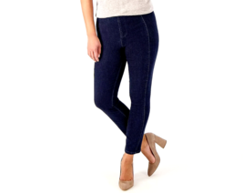 Susan Graver So Slimming Pull On Ankle Jeans- Dark Wash, Petite 6 - $29.69