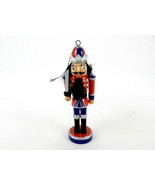 Nutcracker Ornament, Guard w/Sword, 5&quot; Wooden Figurine Miniature, Ready ... - £11.50 GBP