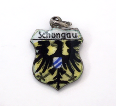 Schongau Germany Karo 800 Silver &amp; Enamel Coat of Arms Charm Vintage - £17.58 GBP