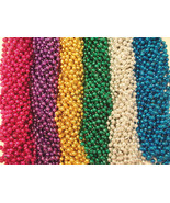 144 Bright Mardi Gras Beads Party Favors Necklaces Metallic 12 Doz Lot - £23.73 GBP