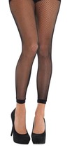 Black Fishnet to waist FOOTLESS TIGHTS pantyhose One Size Fish Net  Mesh... - £8.83 GBP