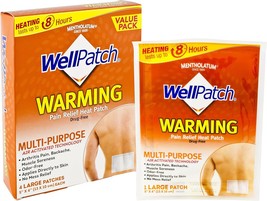 WellPatch Warming Pain Relief Heat Patch, 4 large patches, 5&quot;x4&quot; (13x10 ... - $20.99
