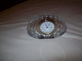 Vintage Waterford Ireland Clock Crystal Quartz Oval Desk Table Top 6.5&quot; across - £27.23 GBP