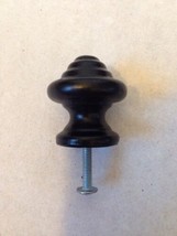 Vintage Style Beehive Retro Black Wood Wooden Cabinet Knob Drawer Pull 3cm - £10.34 GBP