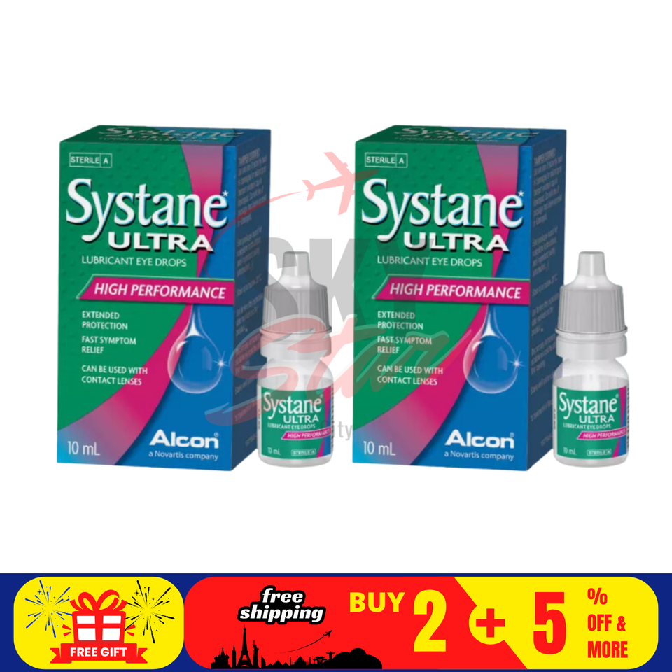 2 X Alcon Systane Ultra Lubricant Eye Drops High Performance 10ml FREE S... - $27.08