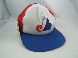 VTG Montreal Expos Hat Red White Blue MLB Baseball Snapback Trucker Cap w/Tag - £40.86 GBP
