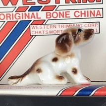 1980s Westrim White &amp; Brown Dog Original Bone China Figurine New NOS 1&quot; ... - £7.55 GBP