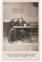 Vintage Postcard Couple Drinking Ale Could You Be True to Eyes of Blue Unused - £5.51 GBP