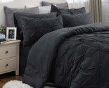 Black King Size Comforter Set - Bedding Set King 7 Pieces, Pintuck Bed I... - $130.99