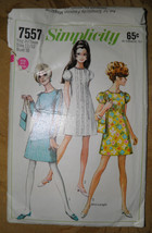 Simplicity 7557 Vintage 1968 Retro A-Line Mini Dress Pattern -  Junior Teens Siz - £11.59 GBP