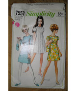 Simplicity 7557 Vintage 1968 Retro A-Line Mini Dress Pattern -  Junior T... - £11.37 GBP