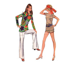 McCall&#39;s 2246 Vintage 1969 Retro Top - Shorts &amp; Pants Pattern -  Misses Size 12  - £7.03 GBP