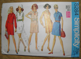 Simplicity 8284 Vintage 1969 Retro A-Line Mini Dress Pattern -  Misses Size 12 - - £6.26 GBP