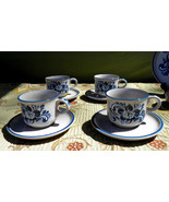 Bavarian Style Red Ware Coffee Cups and Saucers - with Floral Motif - Ce... - £47.81 GBP