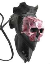Womens Leather Valkyrie Fantasy Armor Single Skull Pauldron - Norse Goddess Hel  - £230.97 GBP