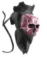 Womens Leather Valkyrie Fantasy Armor Single Skull Pauldron - Norse Godd... - £225.95 GBP